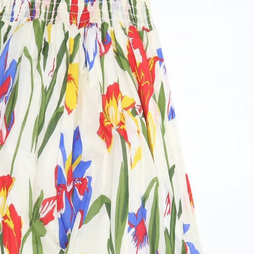 Tory Burch Womens Ivory Floral  A-Line  Size M