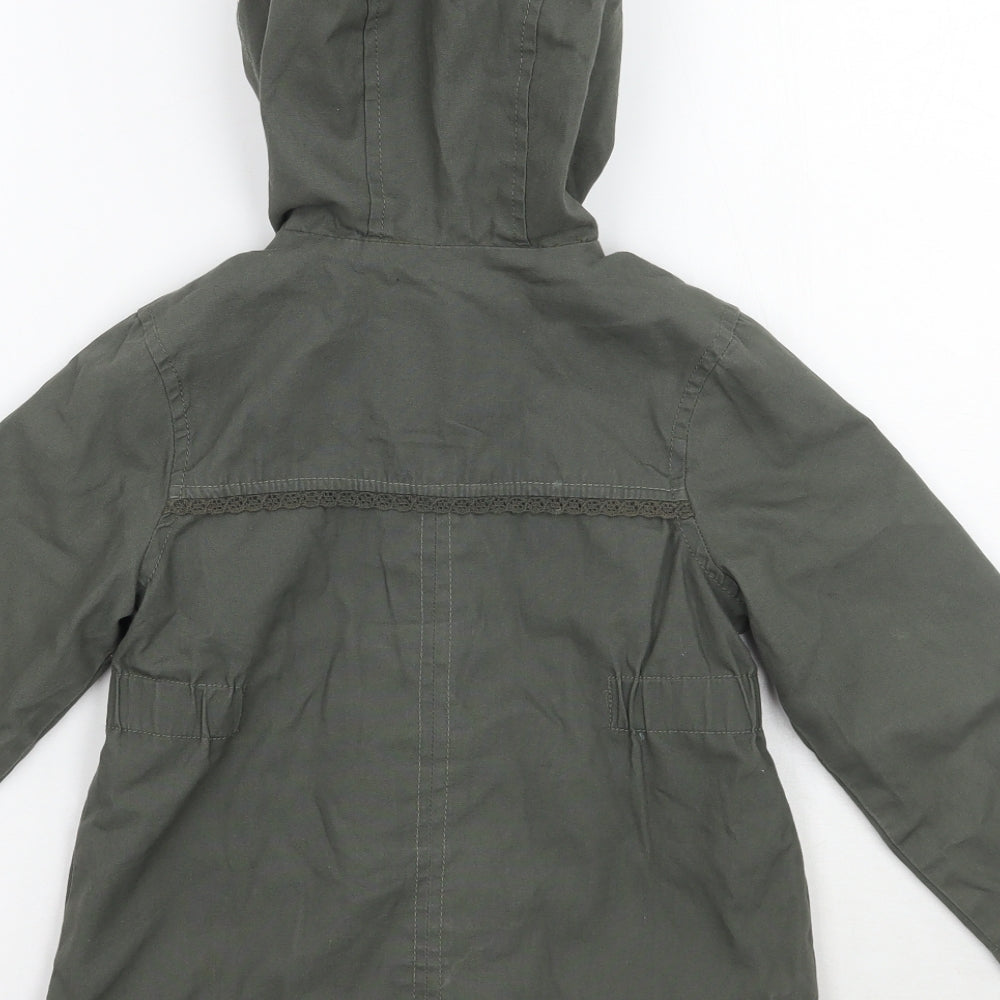 Nutmeg Girls Green Floral  Jacket Coat Size 4-5 Years