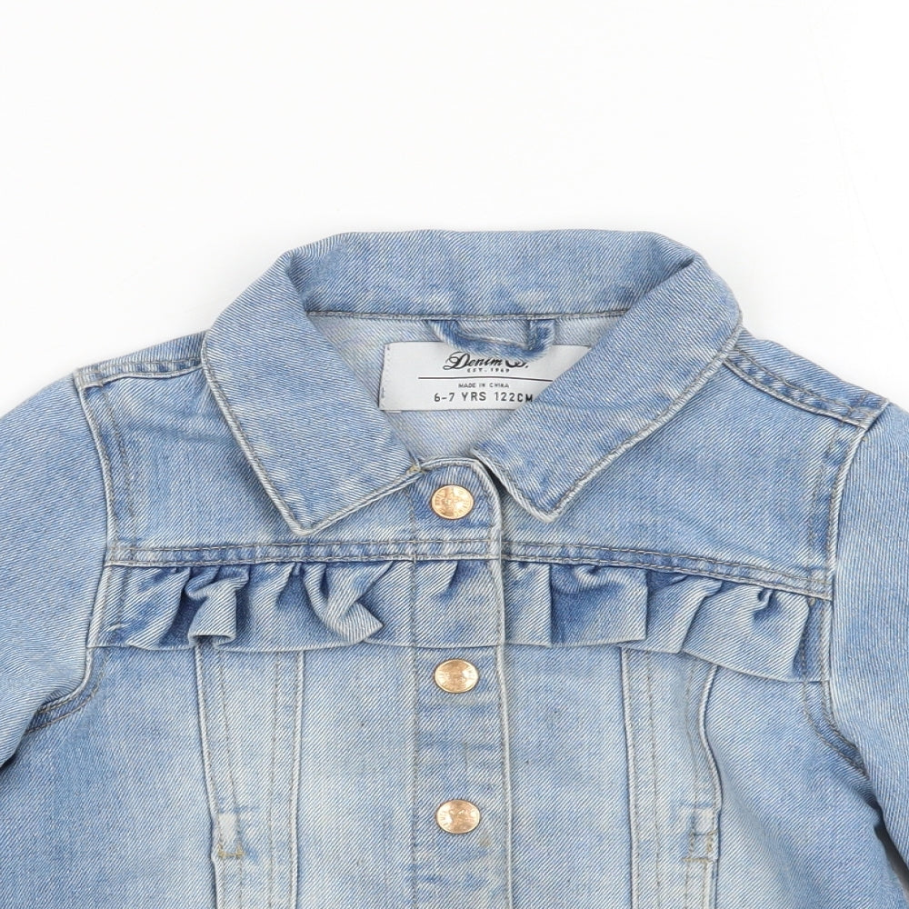 Denim co Girls Blue   Jacket Coat Size 6-7 Years