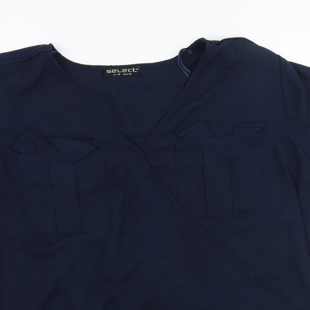 Select Womens Blue   Basic Blouse Size 16