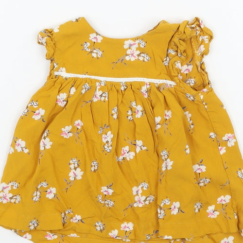 Primark Girls Yellow Floral  Basic Blouse