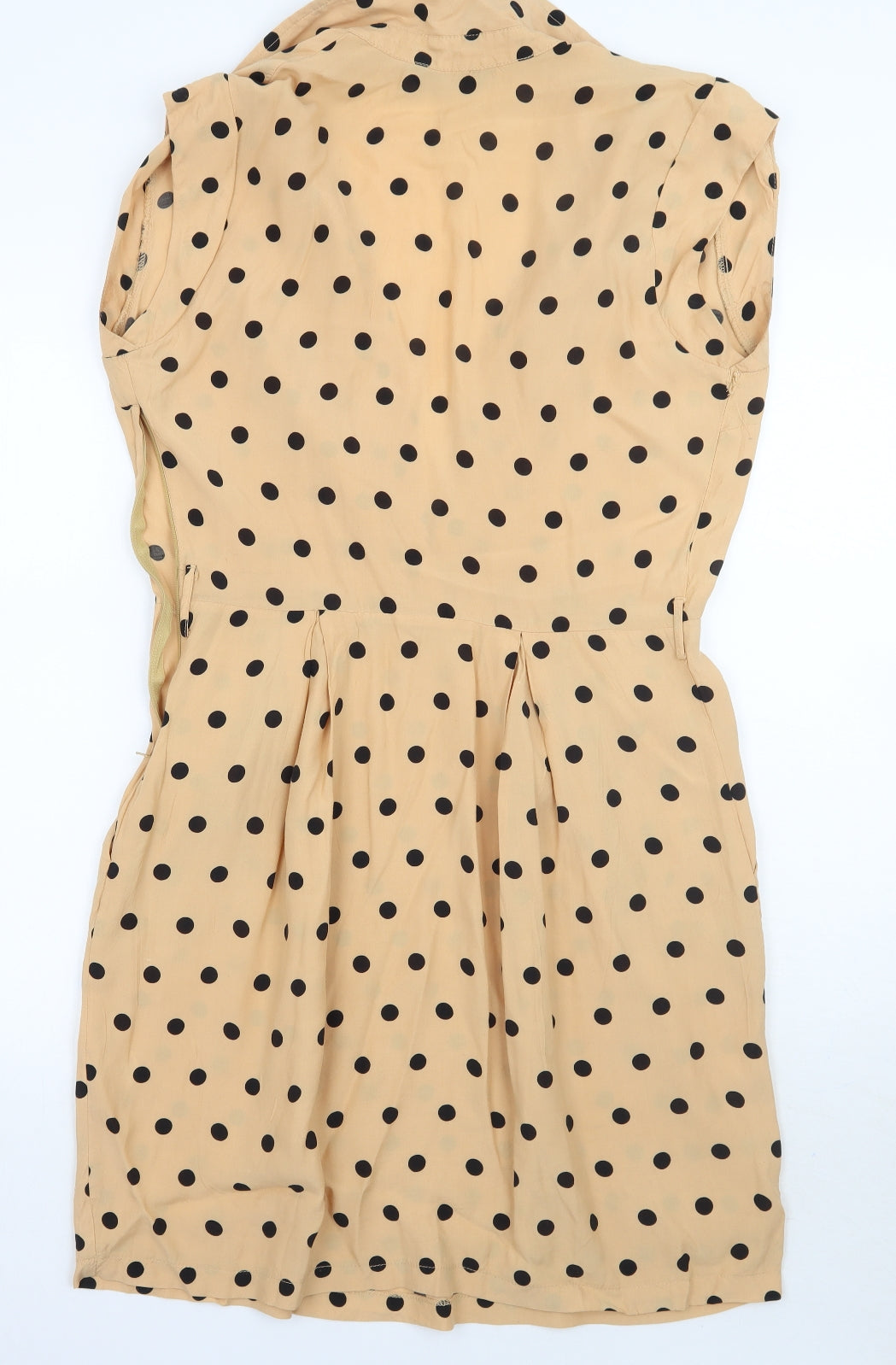 Dorothy Perkins Womens Beige Polka Dot  A-Line  Size 14