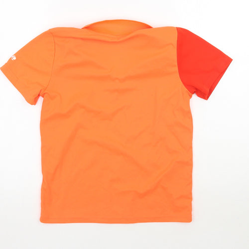 DECATHLON Boys Orange Striped  Basic Polo Size 12 Years