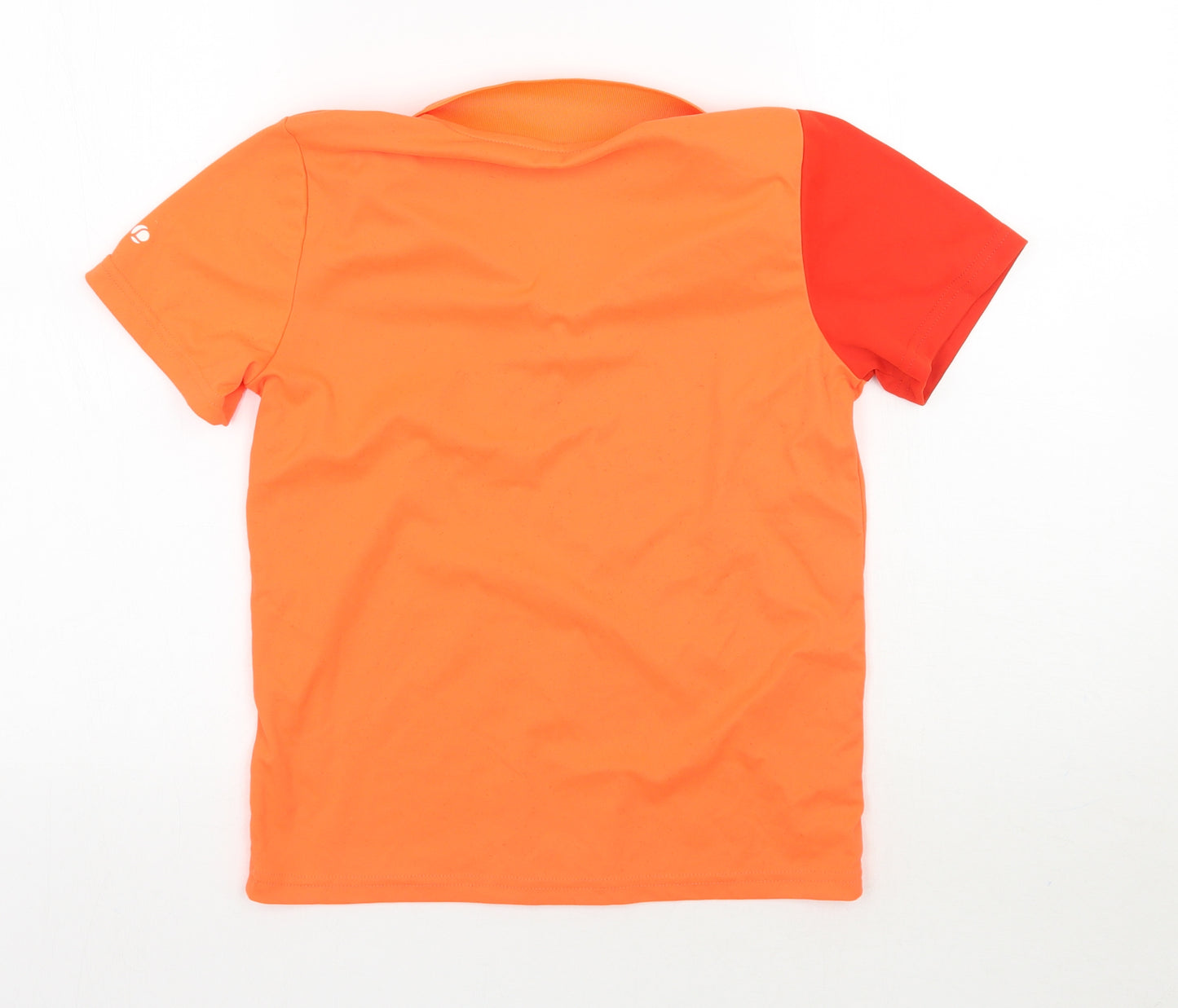 DECATHLON Boys Orange Striped  Basic Polo Size 12 Years