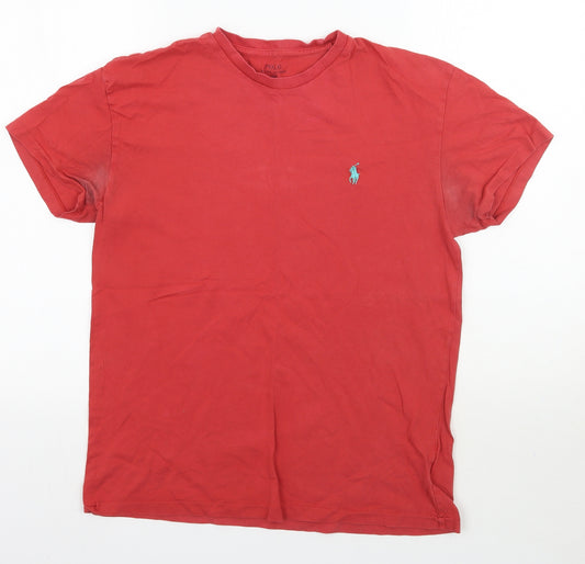 Front view of Polo Ralph Lauren men’s red t-shirt, size XS