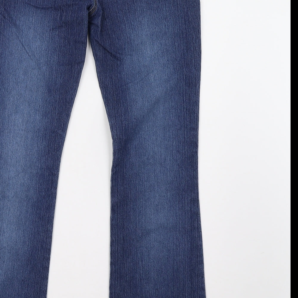 Moda Womens Blue  Denim Straight Jeans Size 10 L32 in