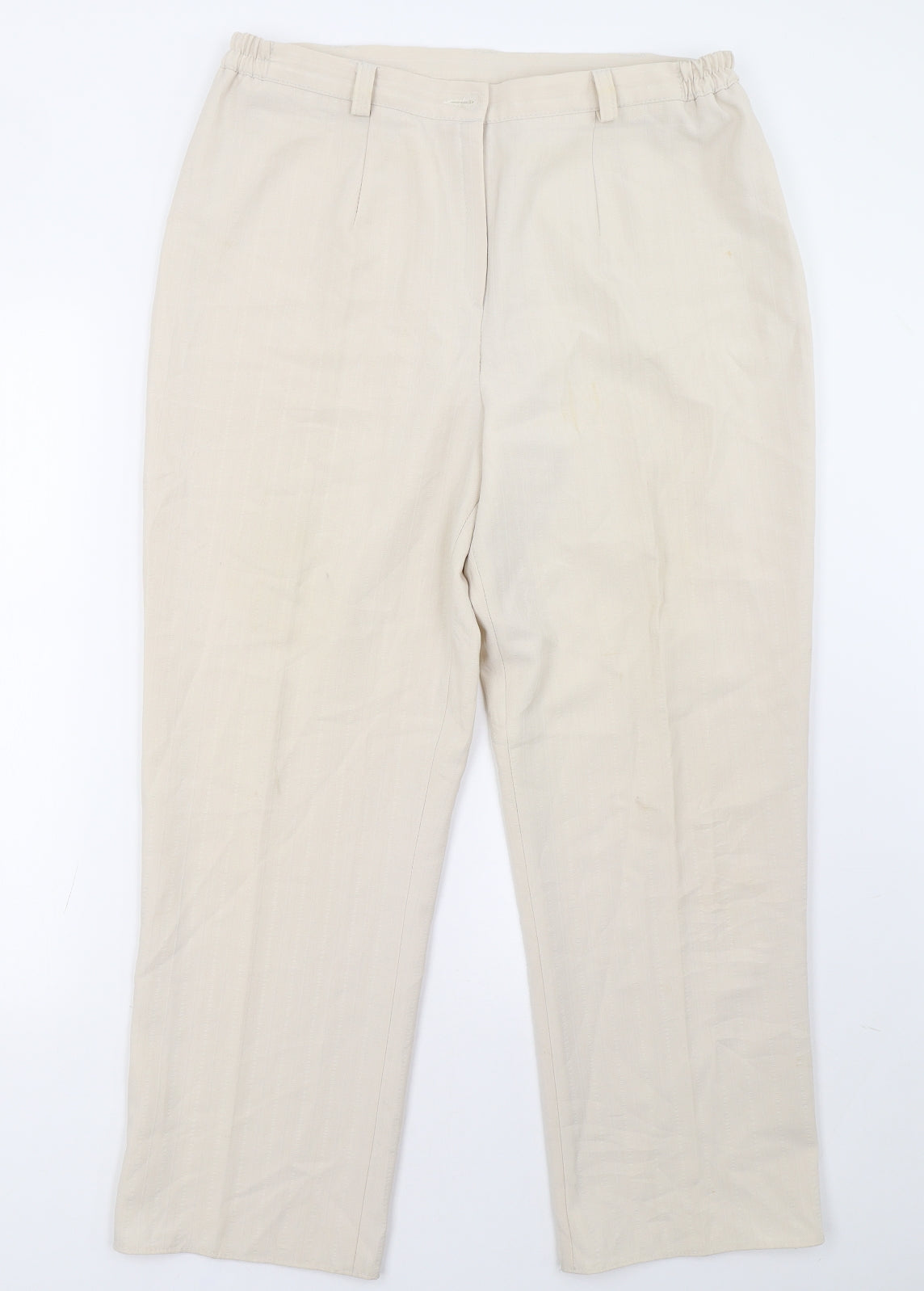 Preworn Womens Beige   Trousers  Size 14 L32 in
