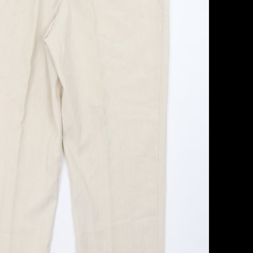 Preworn Womens Beige   Trousers  Size 14 L32 in