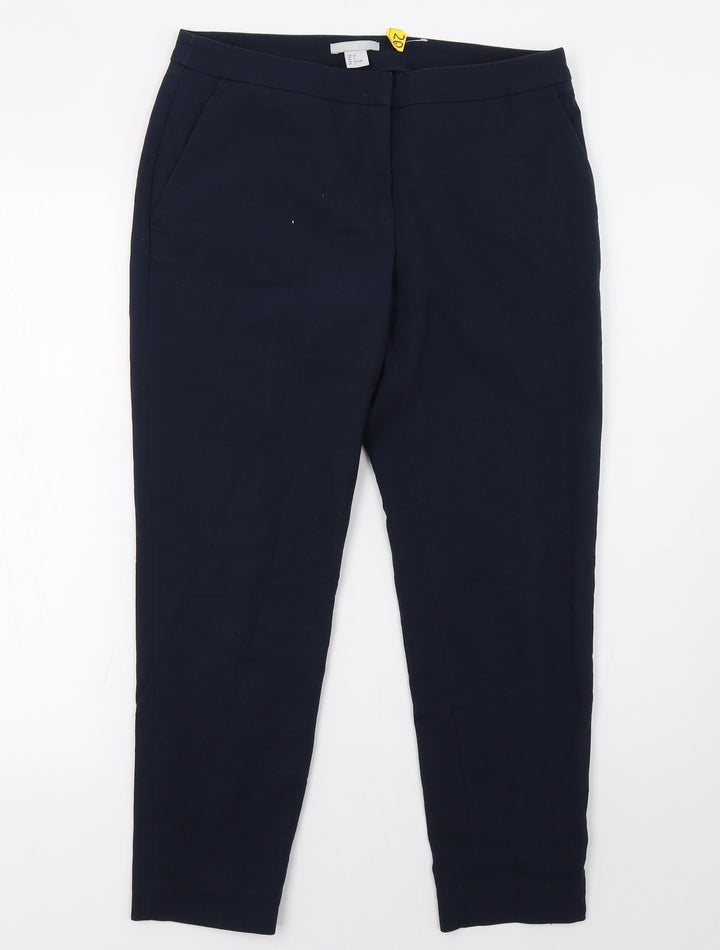 H&M Womens Blue Trousers Size 10 L27 in