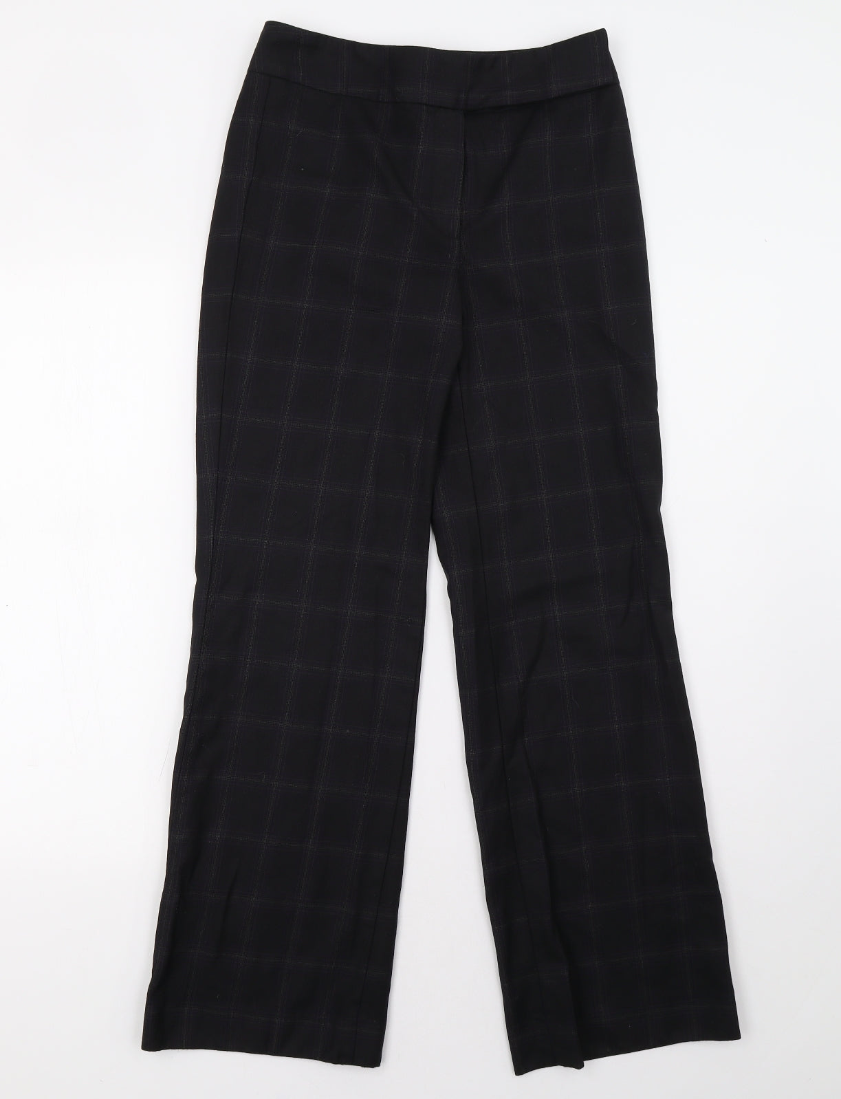Slaters Womens Black Check  Trousers  Size 6 L31 in