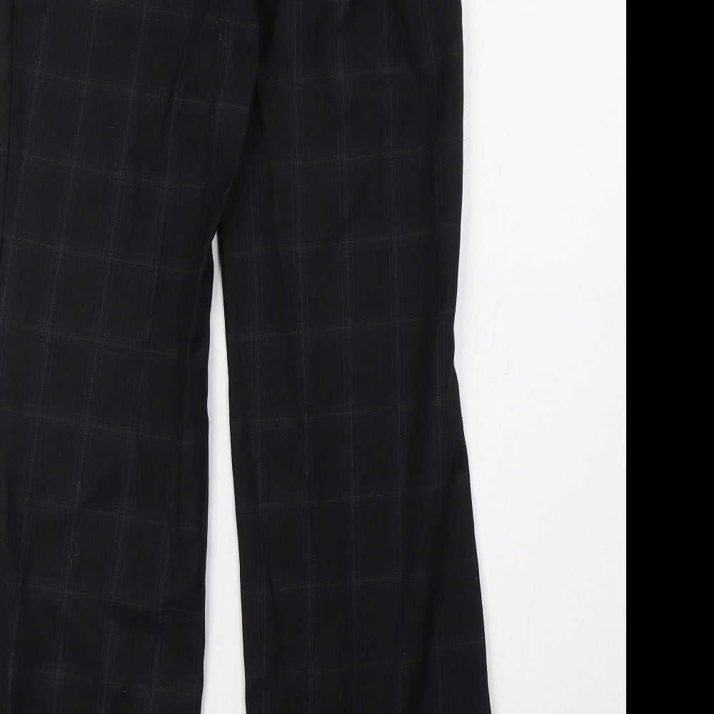 Slaters Womens Black Check  Trousers  Size 6 L31 in