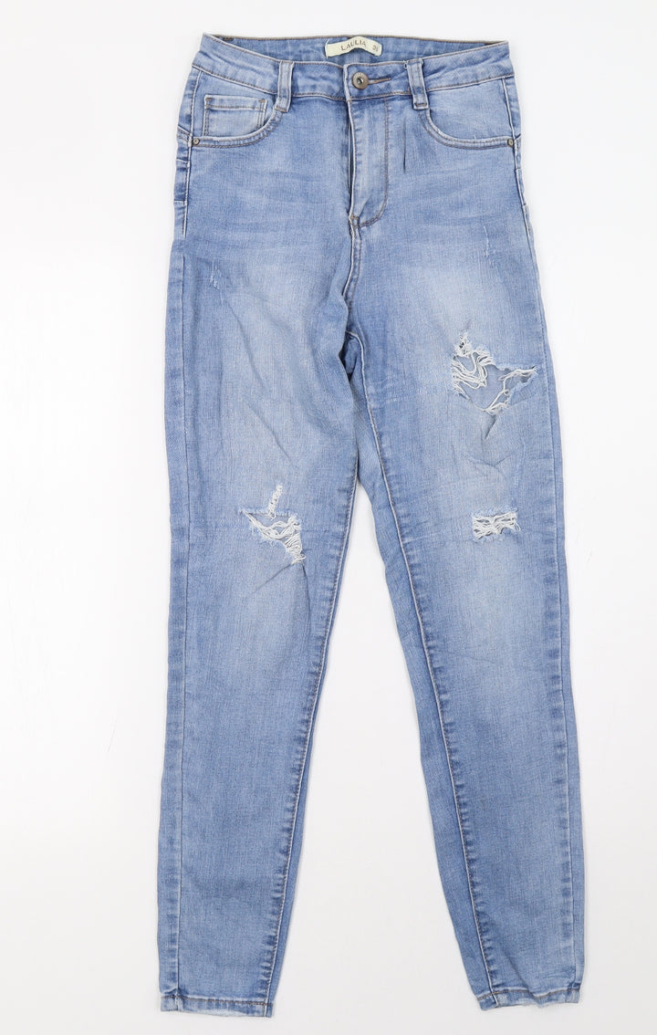 laulia Womens Blue  Denim Straight Jeans Size 6 L30 in