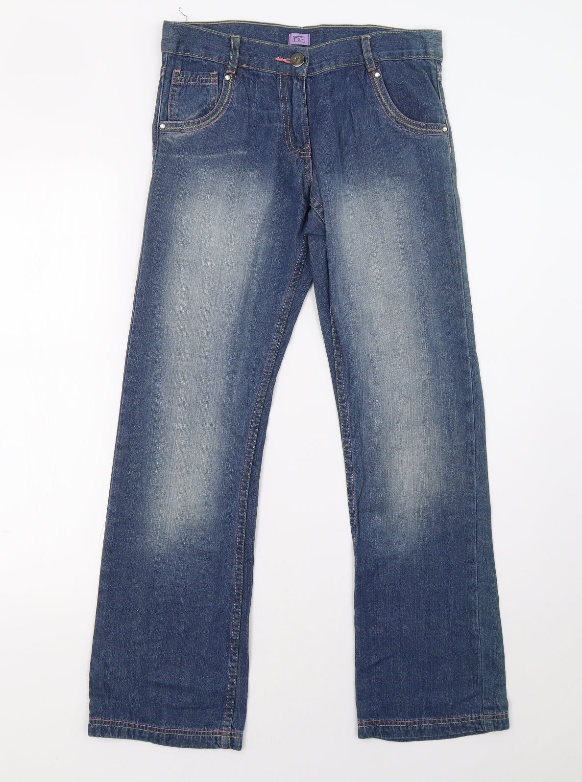 F&F Girls Blue   Straight Jeans Size 12-13 Years