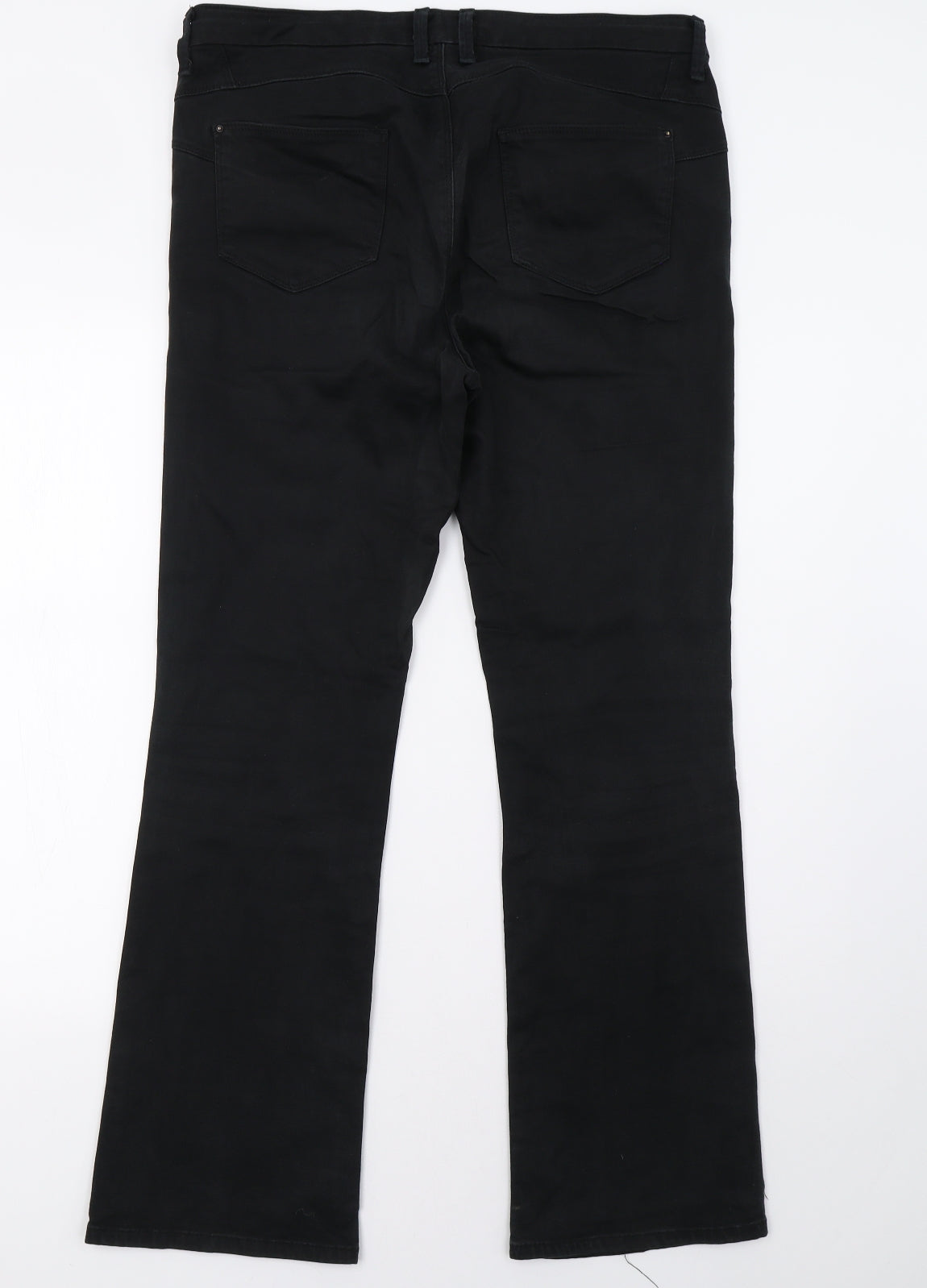 Marks and Spencer Womens Black  Denim Straight Jeans Size 14 L32 in
