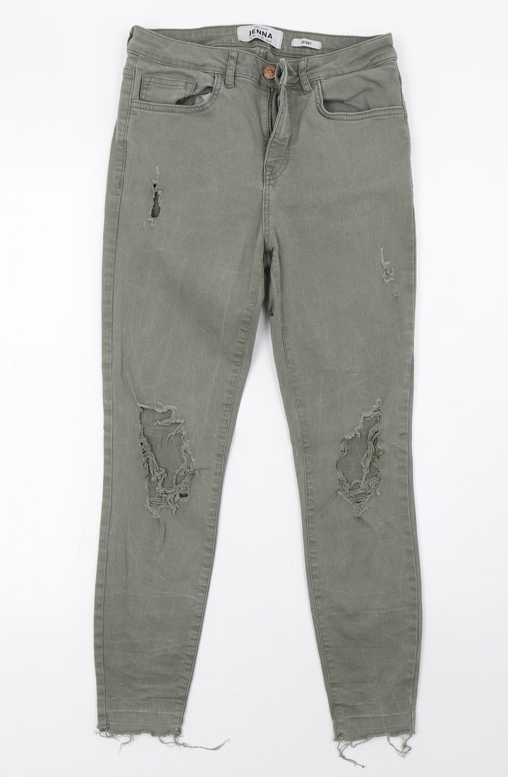 New Look Womens Green Denim Skinny Jeans Size 10 L27 in