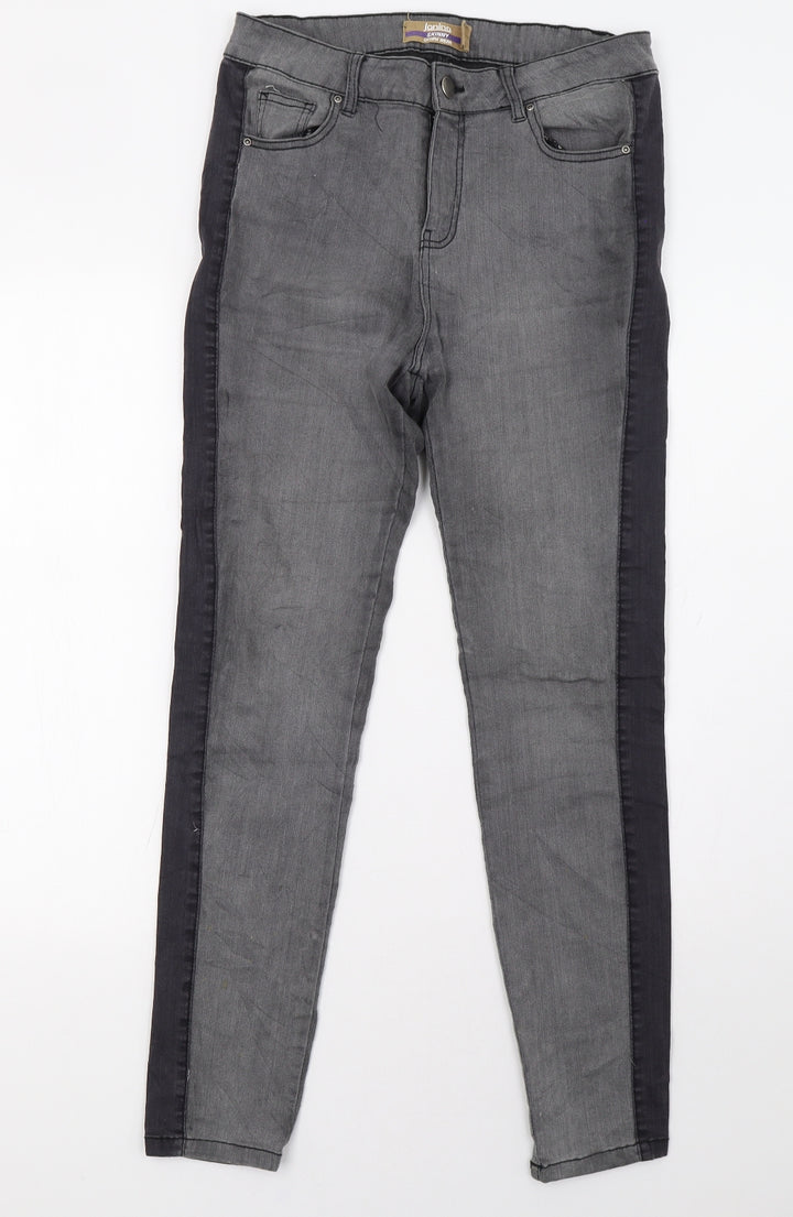 Janina Womens Grey Straight Jeans Size 10 L32 in