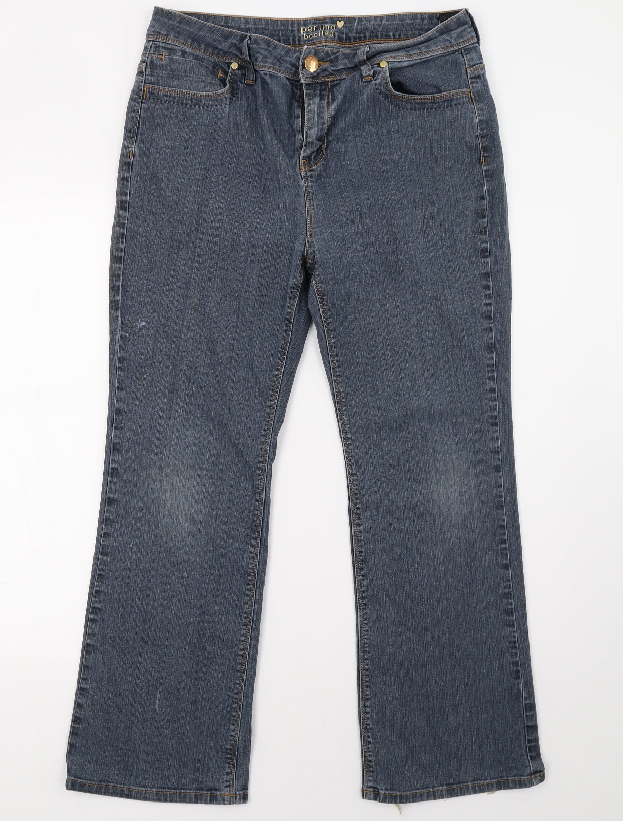 Marks and Spencer Womens Blue   Bootcut Jeans Size 14 L32 in