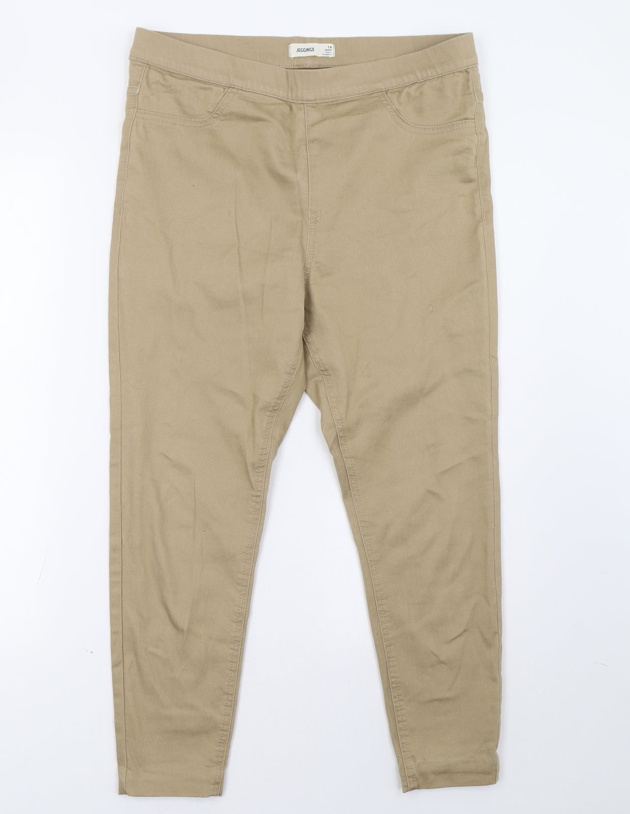 Marks and Spencer Womens Beige   Jegging Trousers Size 14 L26 in