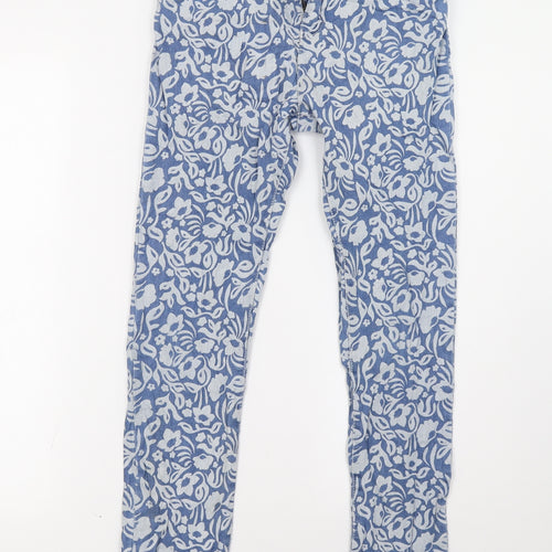 Nutmeg Girls Blue Floral  Straight Jeans Size 12-13 Years