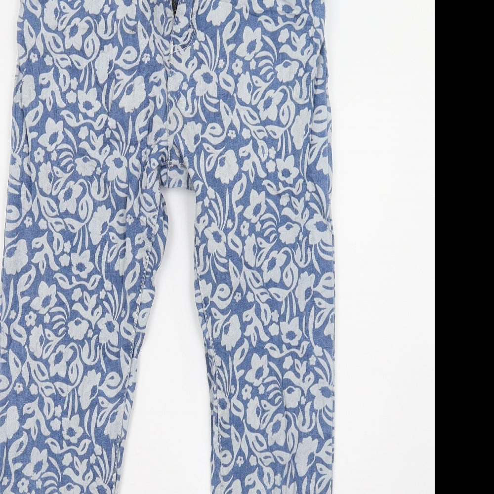 Nutmeg Girls Blue Floral  Straight Jeans Size 12-13 Years