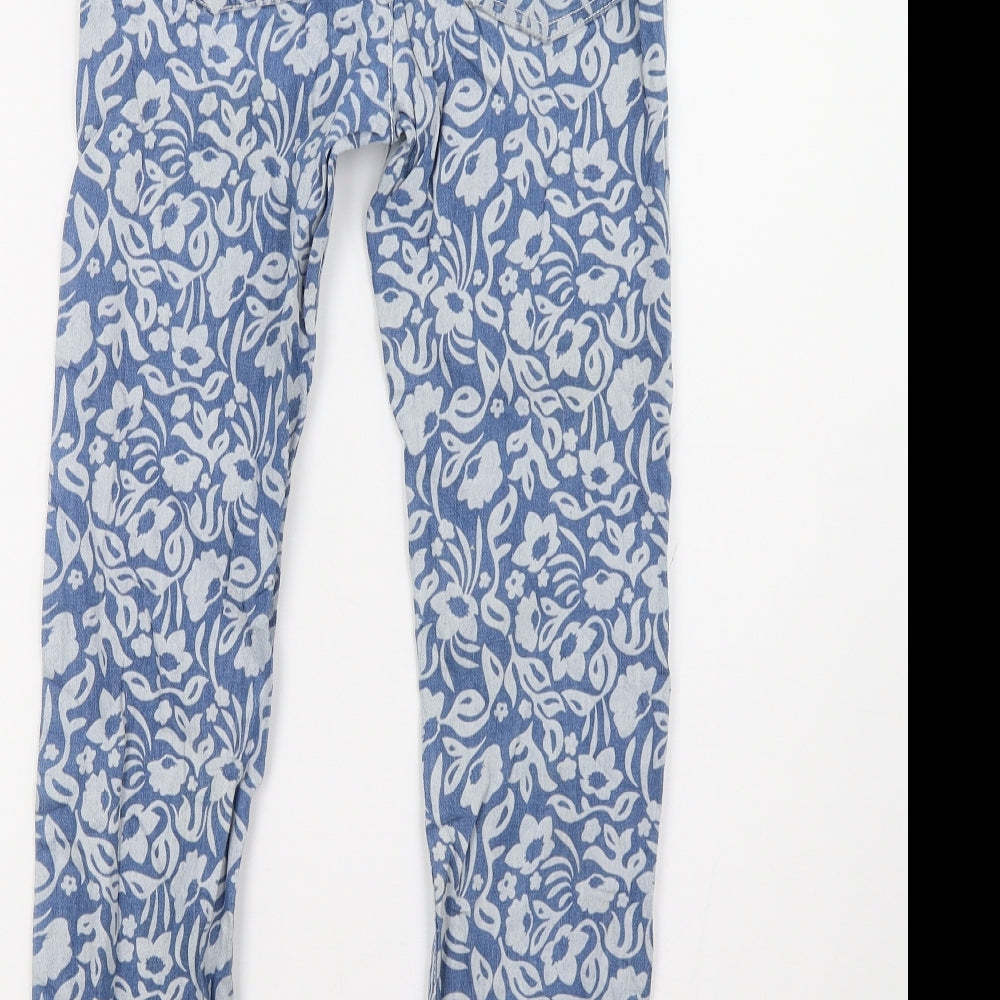 Nutmeg Girls Blue Floral  Straight Jeans Size 12-13 Years