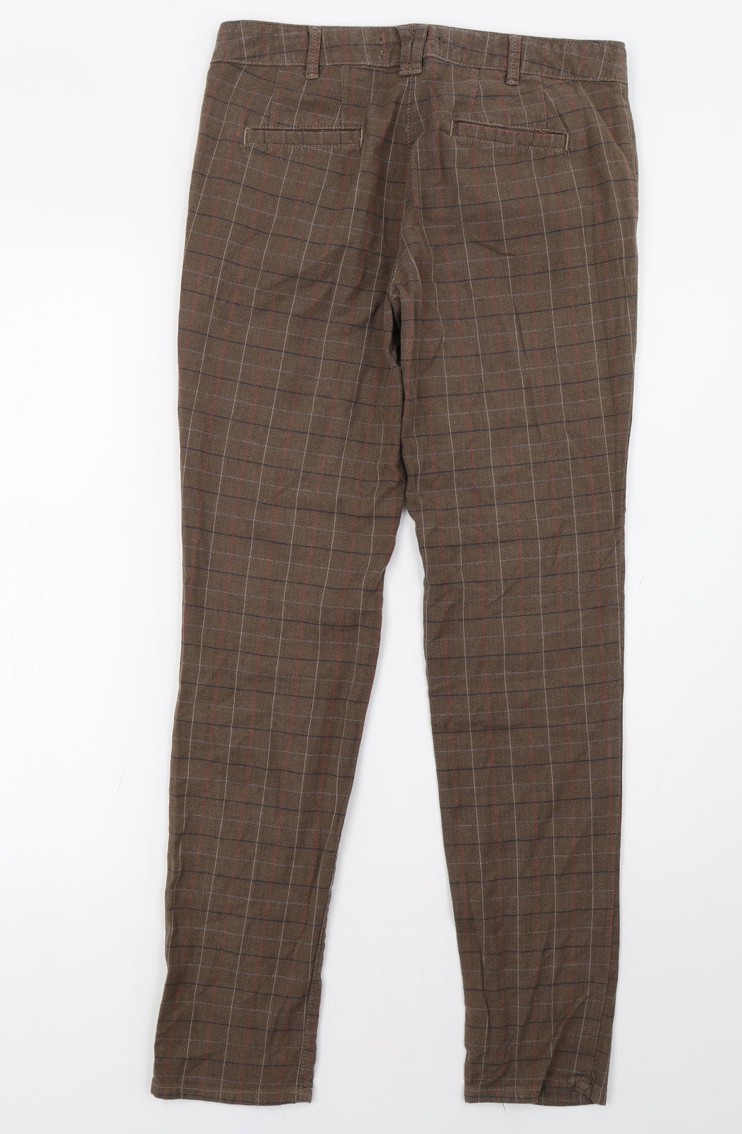 NEXT Womens Brown Check  Trousers  Size 6 L30 in
