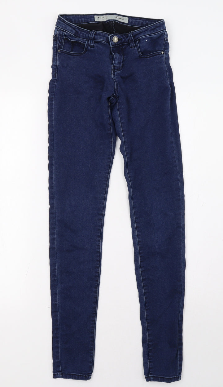 Primark Womens Blue Skinny Jeans Size 6 L32 in