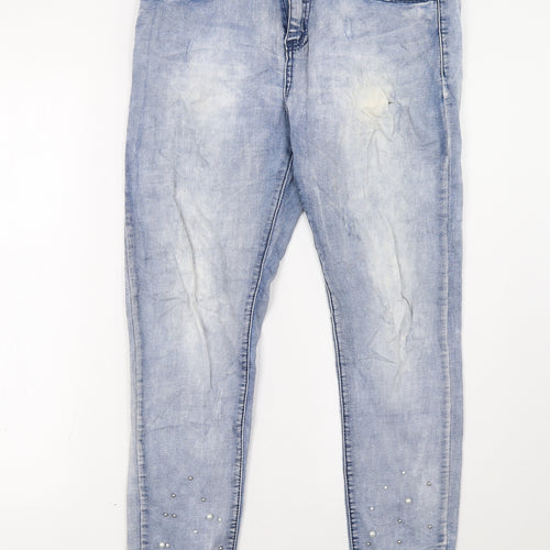 elegant beluxe Womens Blue   Skinny Jeans Size 12 L31 in