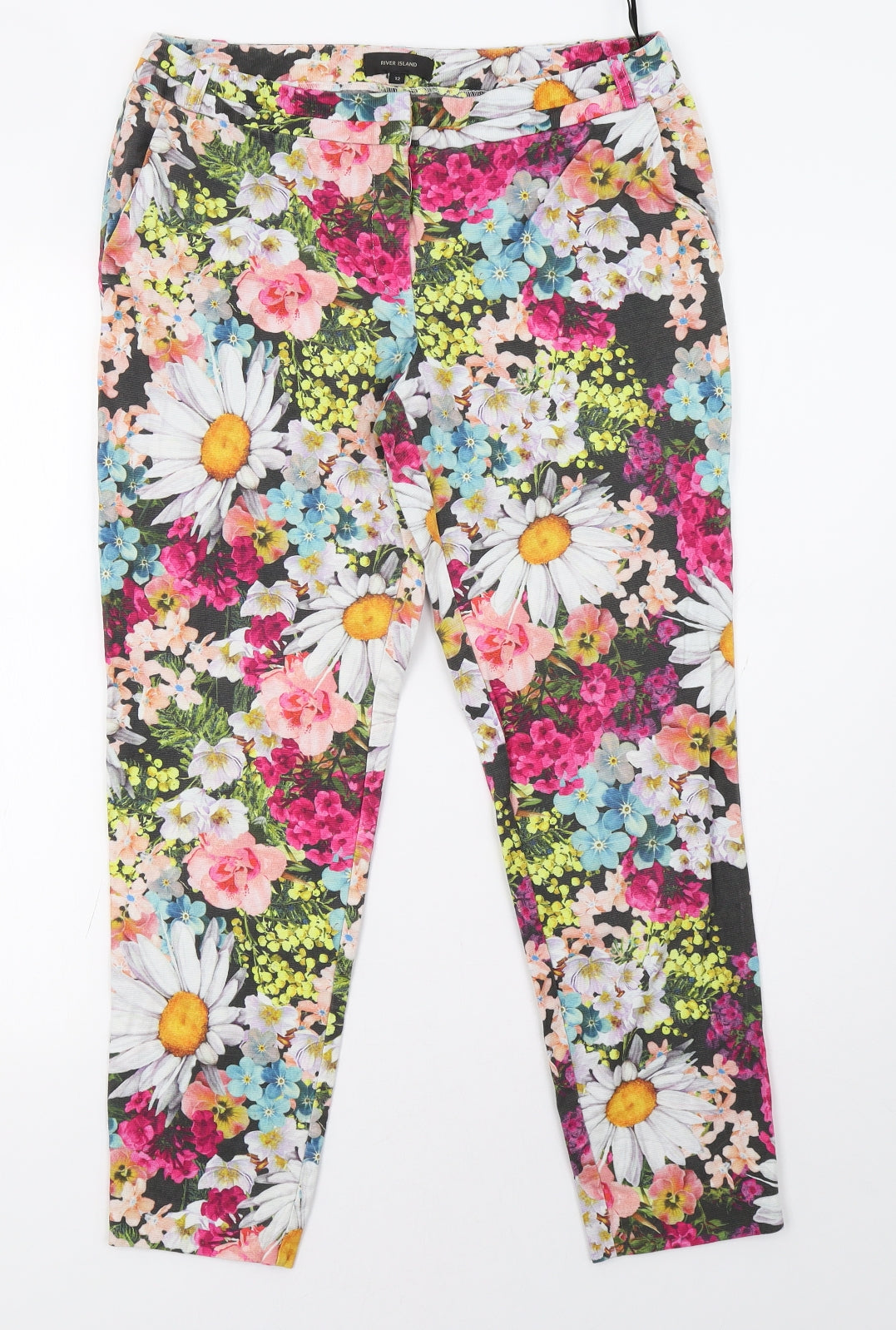 River Island Womens Multicoloured Floral  Trousers  Size 12 L28 in