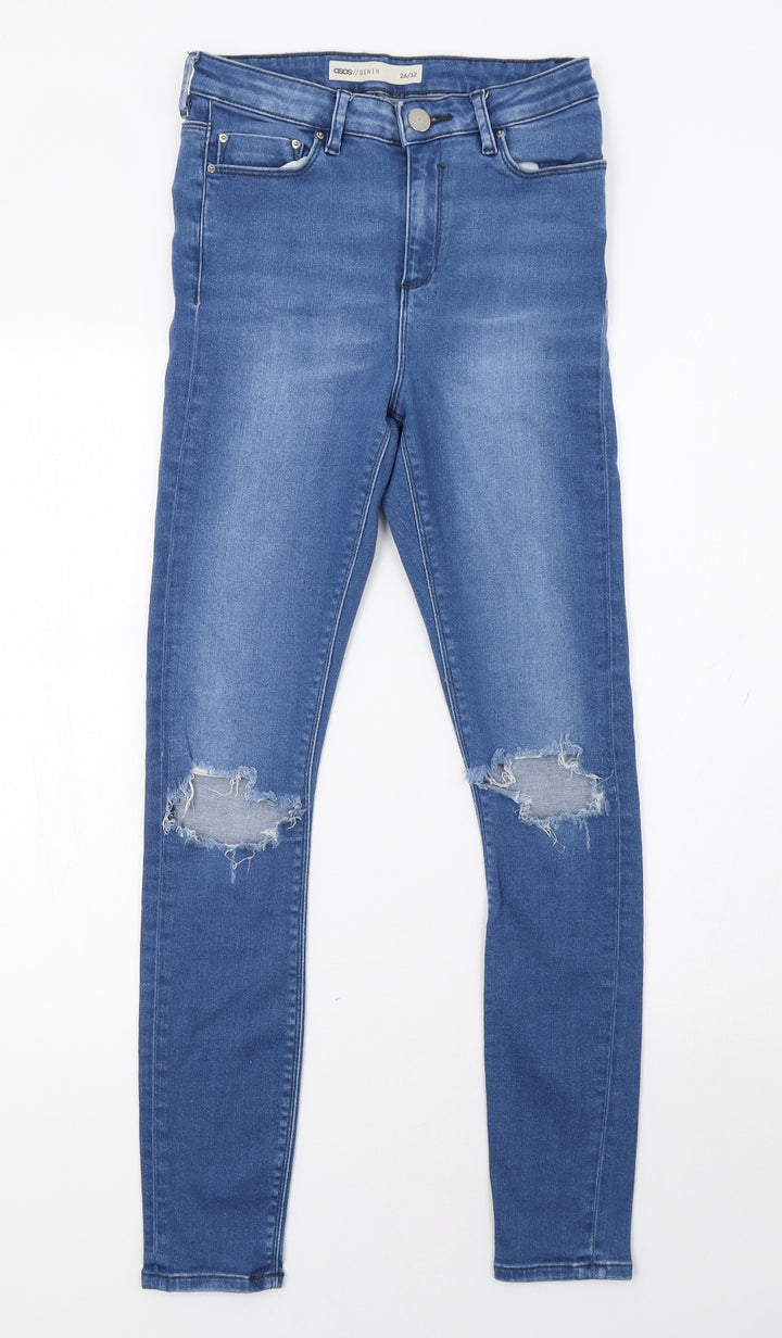 ASOS Womens Blue Skinny Jeans Size 26 L32 in