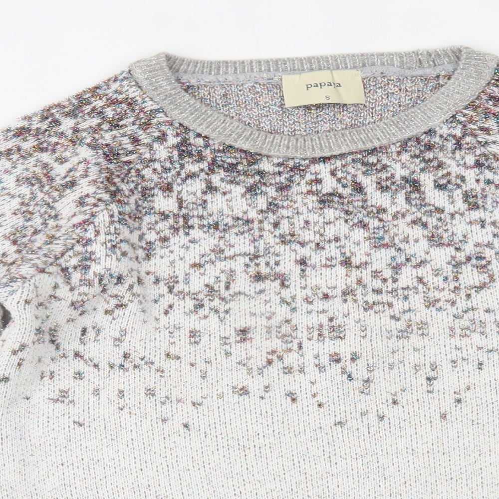 Papaya Womens White   Pullover Jumper Size S