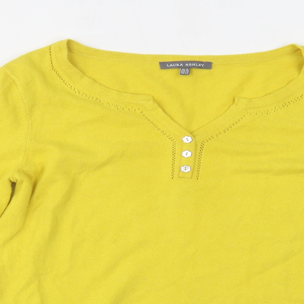 Laura Ashley Womens Yellow   Basic Blouse Size 14