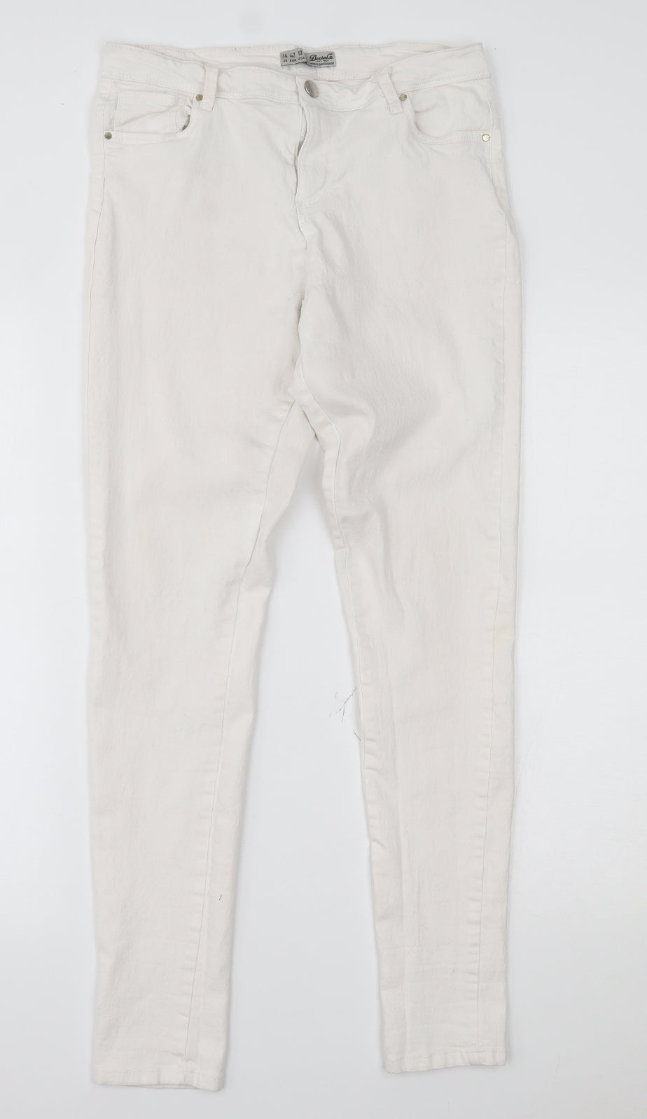 Primark Womens White  Denim Skinny Jeans Size 14 L28 in
