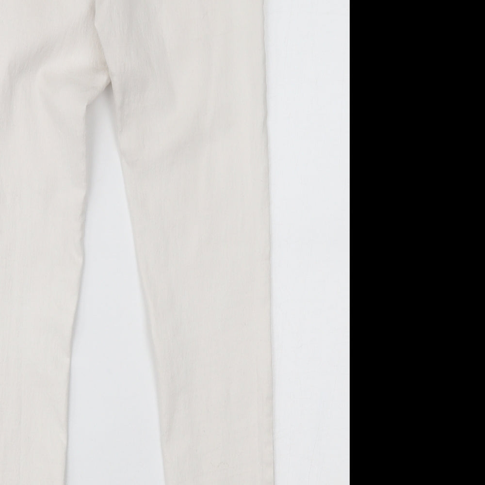 Primark Womens White  Denim Skinny Jeans Size 14 L28 in