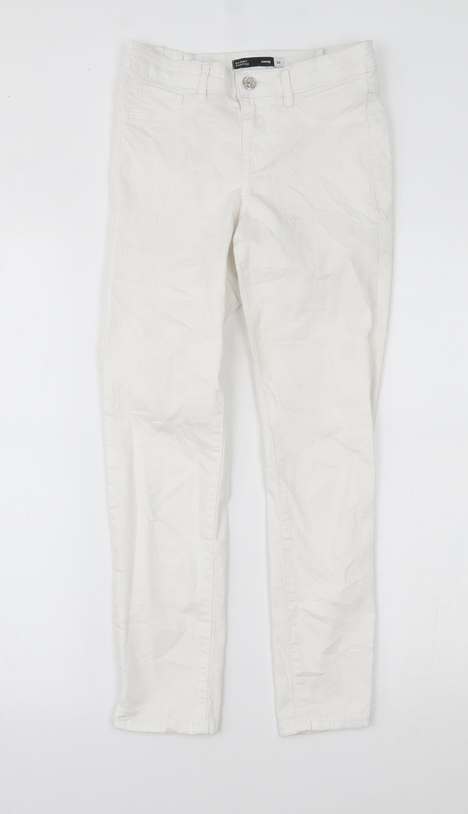 SINSAY Womens White  Denim Cropped Jeans Size 8 L23 in
