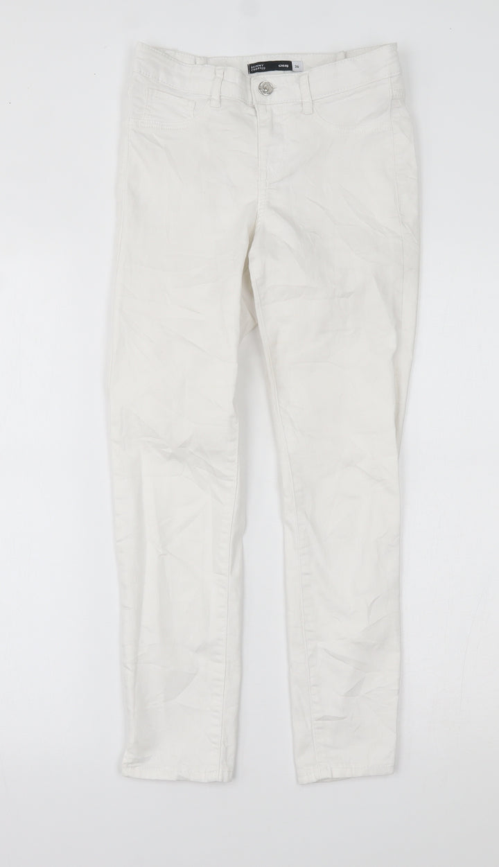 SINSAY Womens White  Denim Cropped Jeans Size 8 L23 in