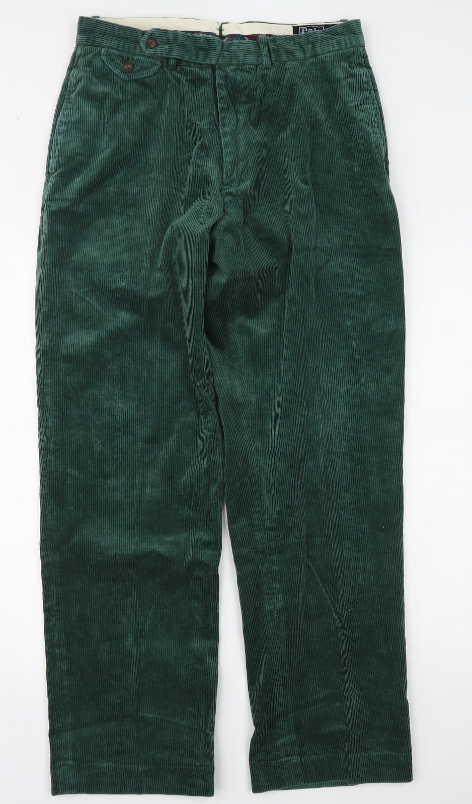 Polo Ralph Lauren Mens Green  Corduroy Trousers  Size 32 L30 in