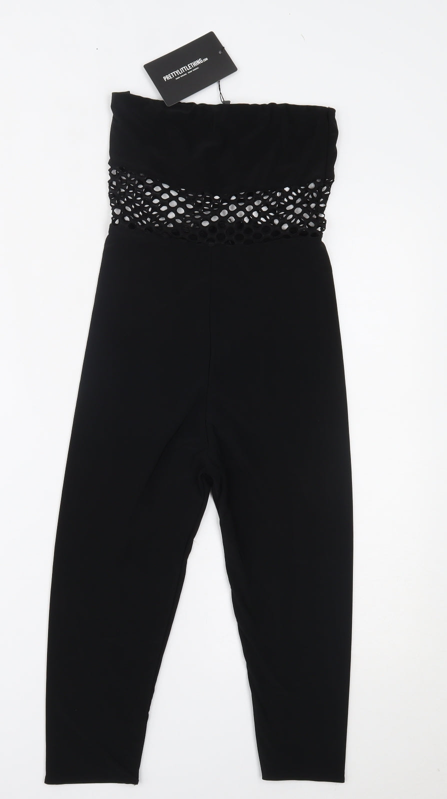 PRETTYLITTLETHING Womens Black   Playsuit One-Piece Size 6 L15 in