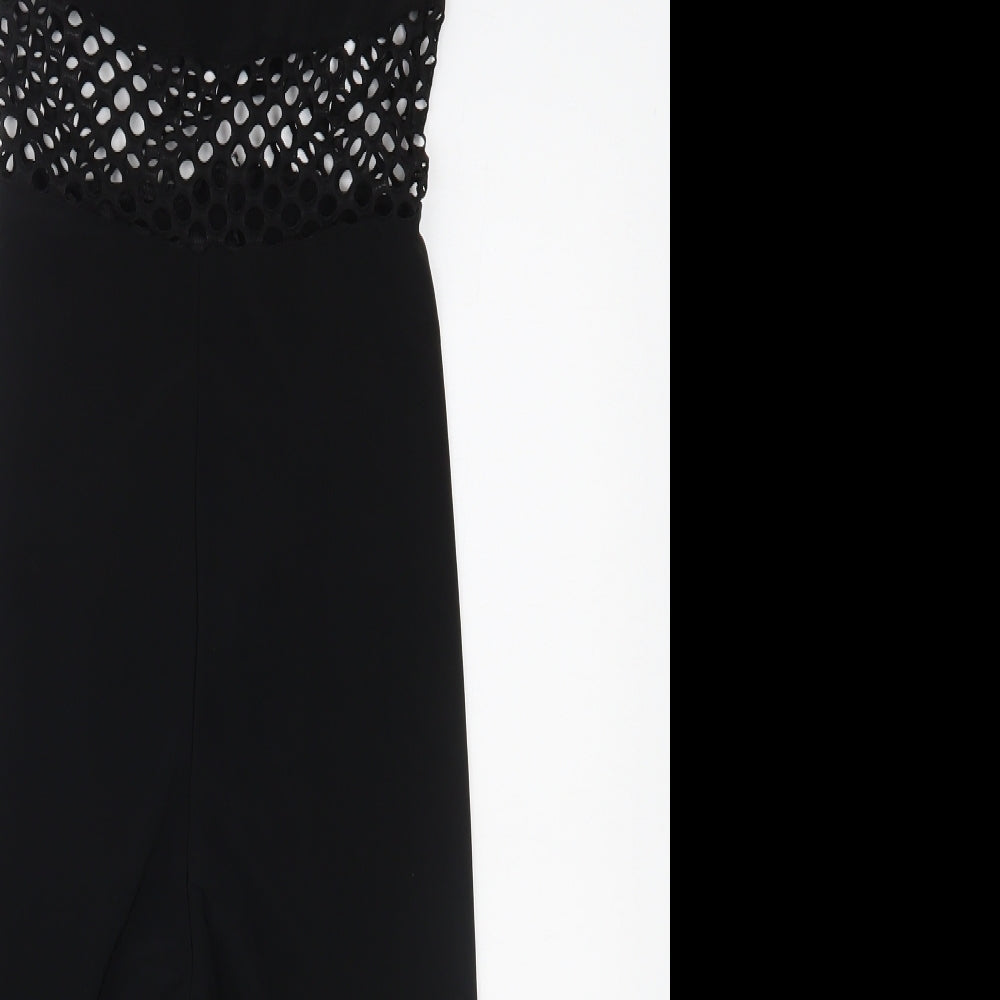 PRETTYLITTLETHING Womens Black   Playsuit One-Piece Size 6 L15 in