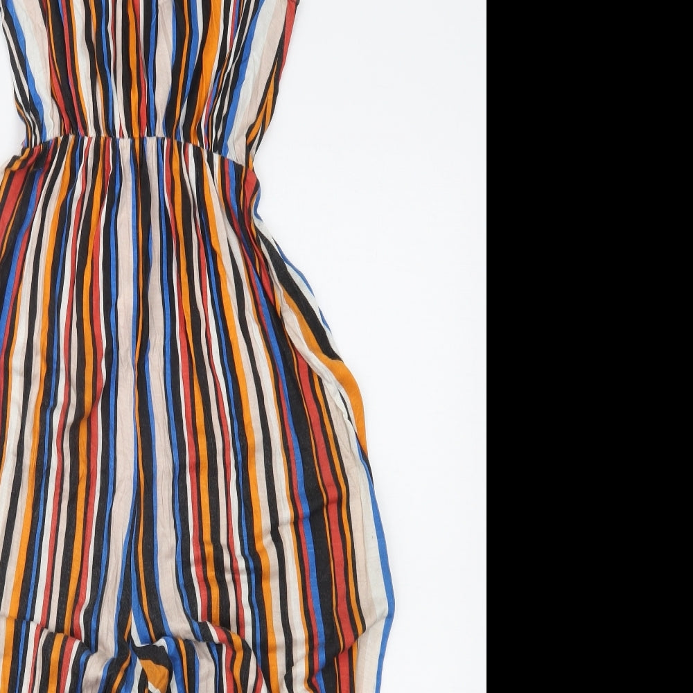 Boohoo Womens Multicoloured Striped  Playsuit One-Piece Size 6