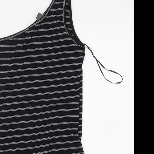 Primark Womens Black Striped  Bodysuit One-Piece Size S