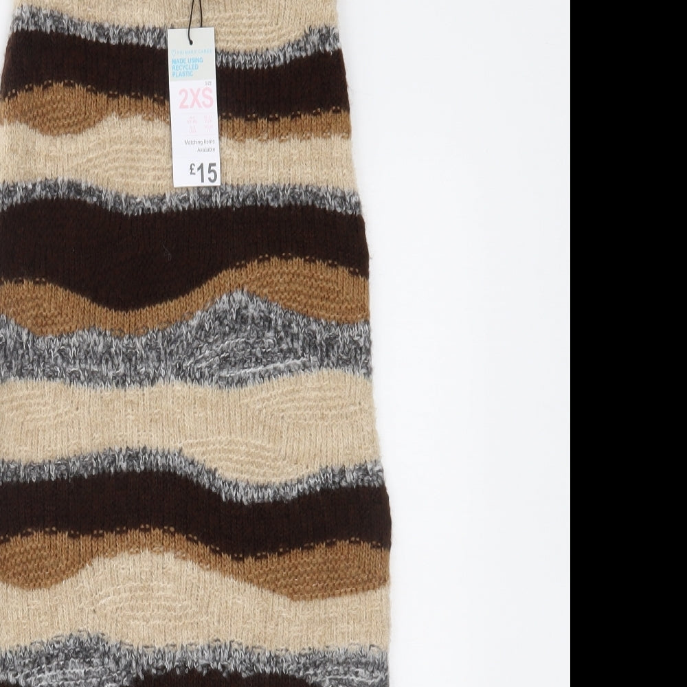 Primark Womens Brown Striped  Straight & Pencil Skirt Size 2XS