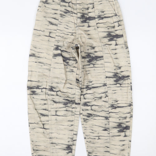 H&M Womens Beige  Denim Tapered Jeans Size 4 L24 in