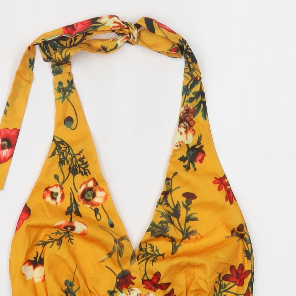 Zaful Womens Yellow Floral   Outfit/Set Size 8