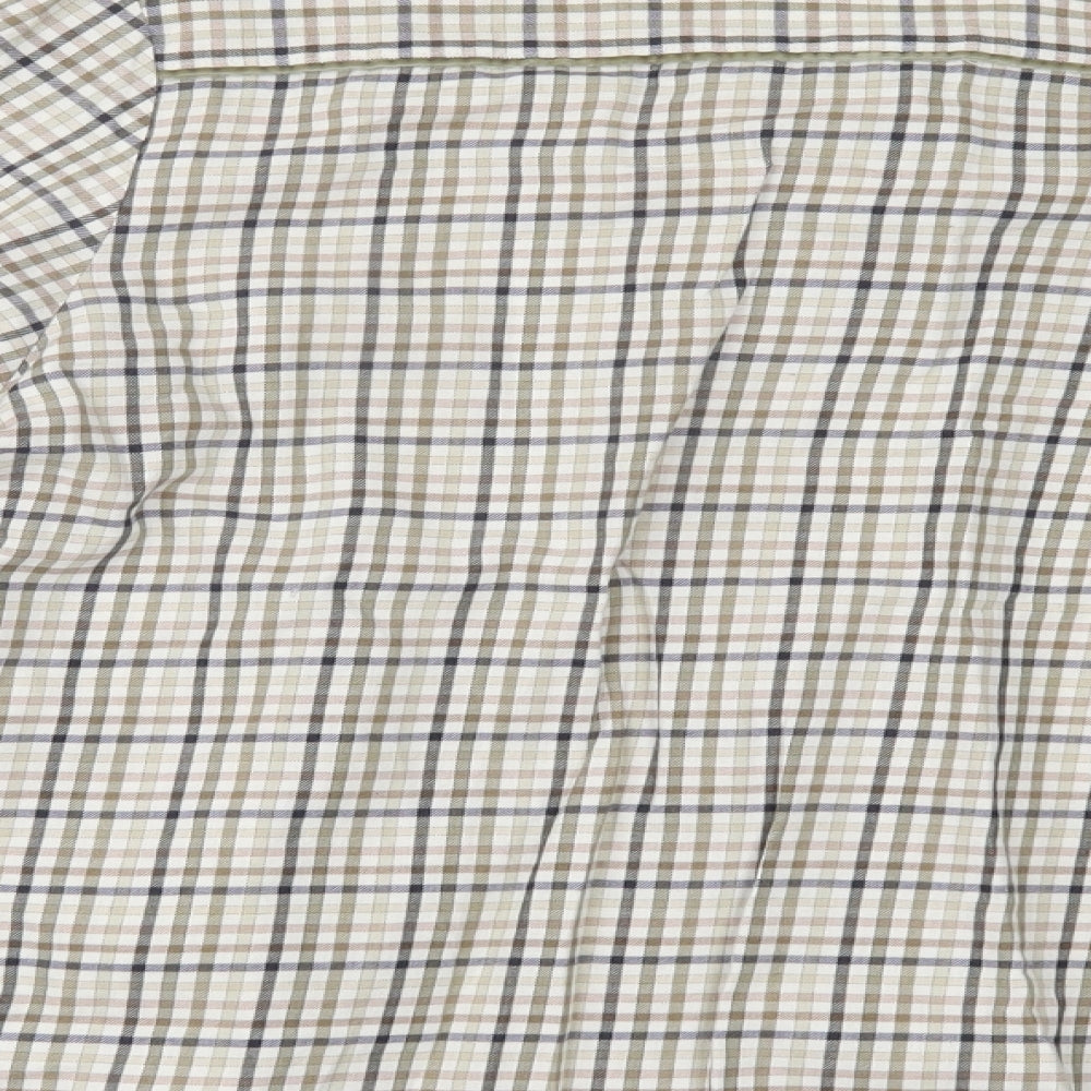 Double TWO Womens Beige Plaid  Basic Button-Up Size 16