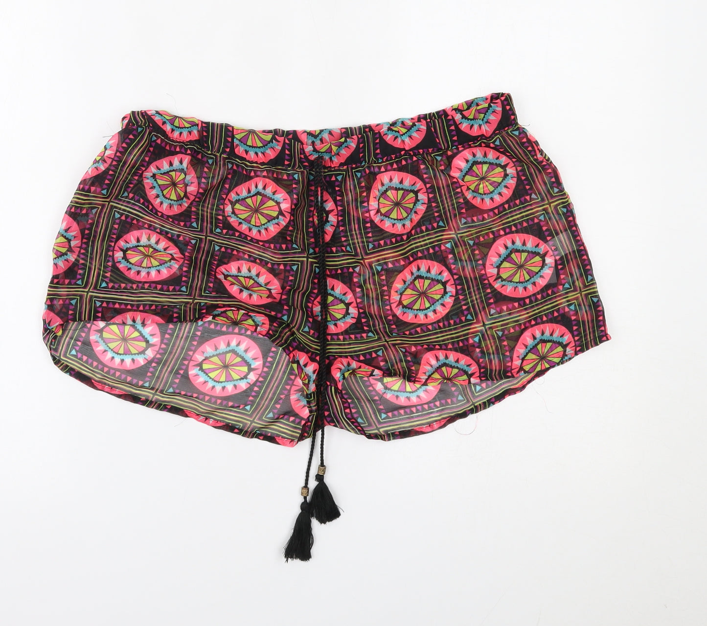 Primark Womens Multicoloured Geometric  Sweat Shorts Size M