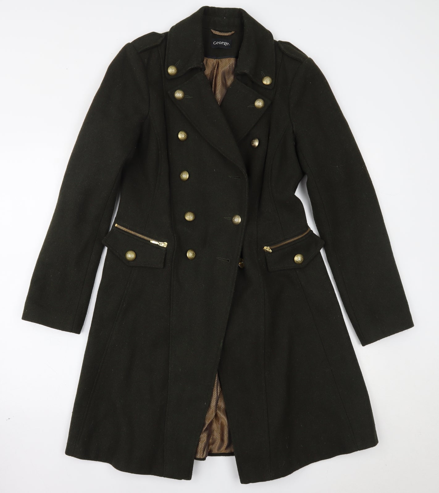 George Womens Green   Trench Coat Coat Size 10