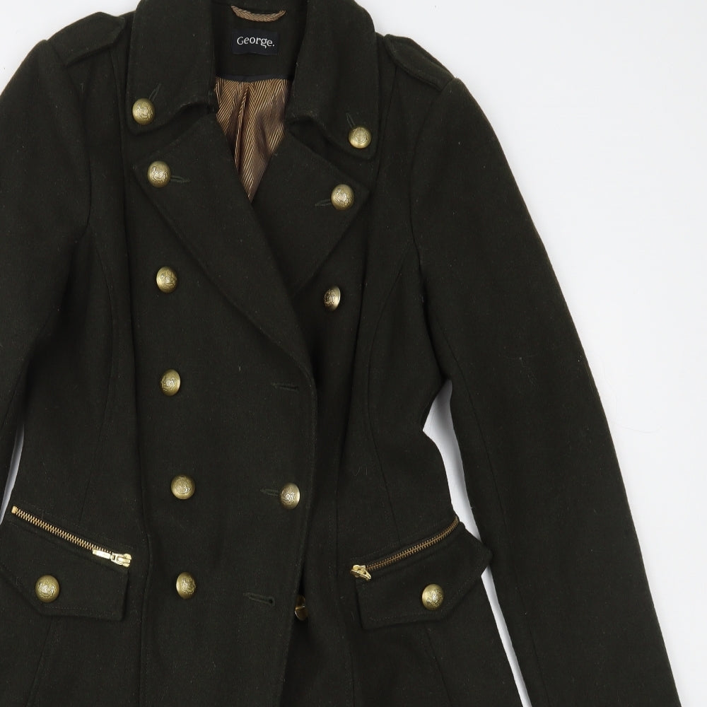 George Womens Green   Trench Coat Coat Size 10