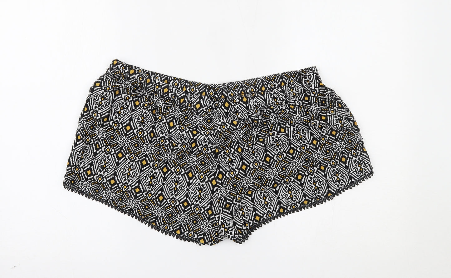 Primark Womens Black Geometric  Sweat Shorts Size L