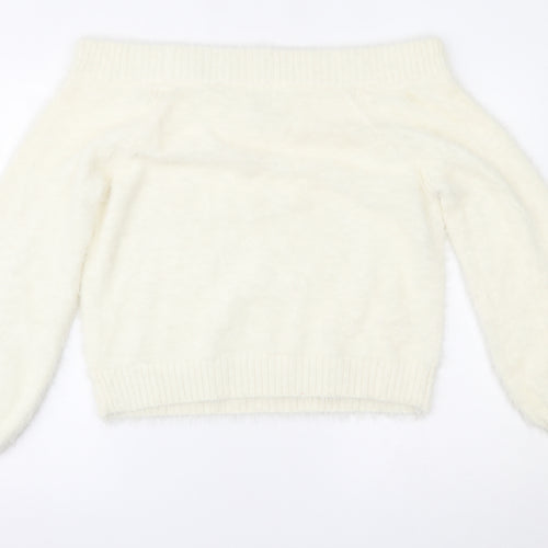 River Island Womens White   Pullover Jumper Size 14